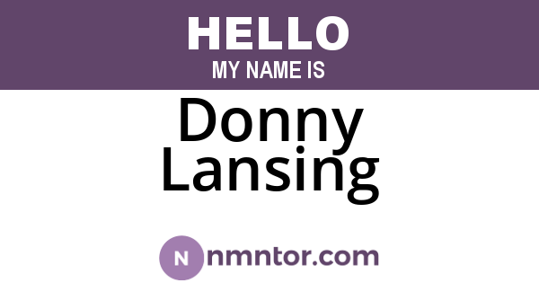 Donny Lansing