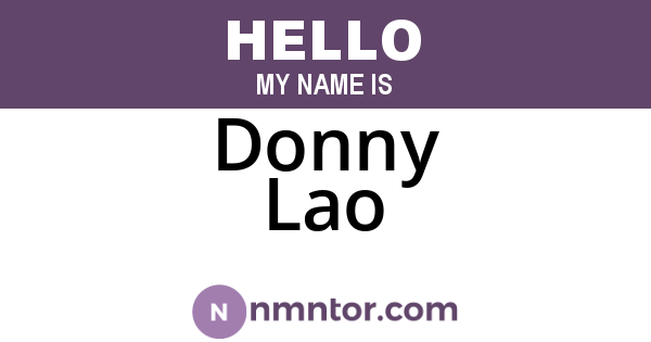 Donny Lao