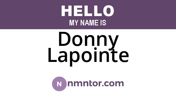Donny Lapointe