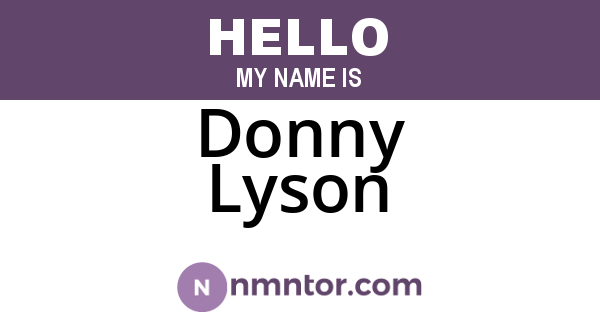 Donny Lyson