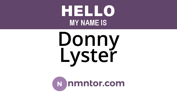 Donny Lyster