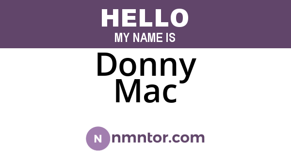 Donny Mac