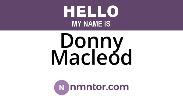 Donny Macleod