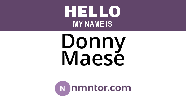 Donny Maese