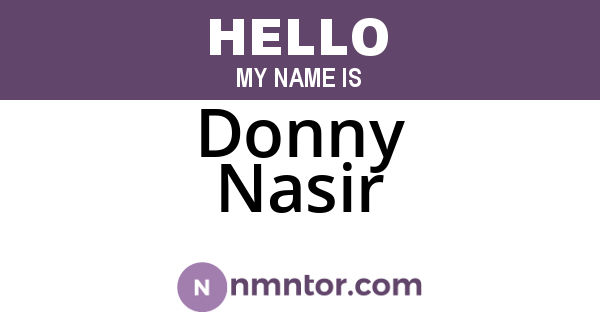 Donny Nasir