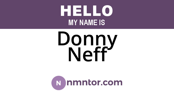 Donny Neff