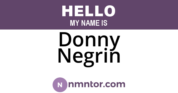 Donny Negrin