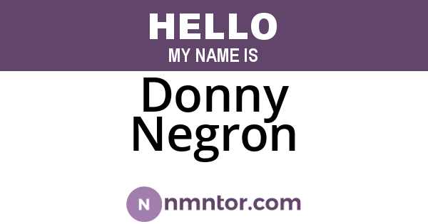 Donny Negron