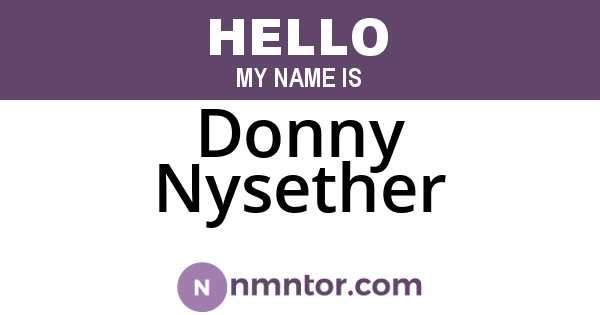 Donny Nysether