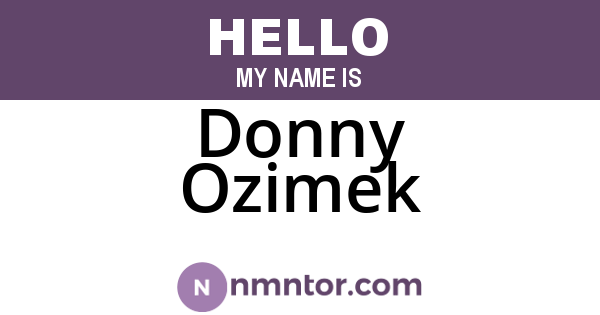 Donny Ozimek
