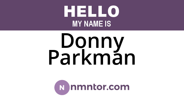 Donny Parkman