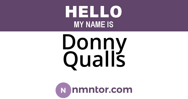 Donny Qualls