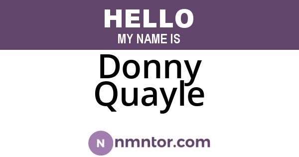 Donny Quayle