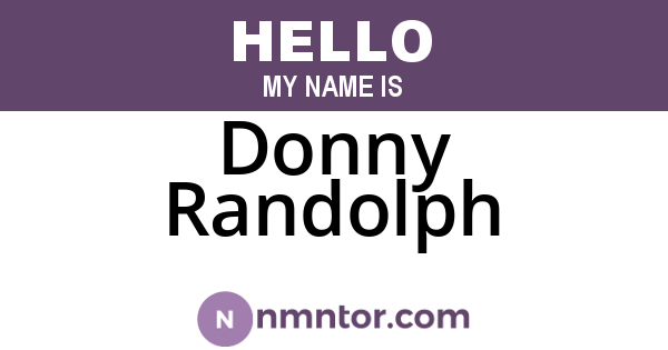 Donny Randolph