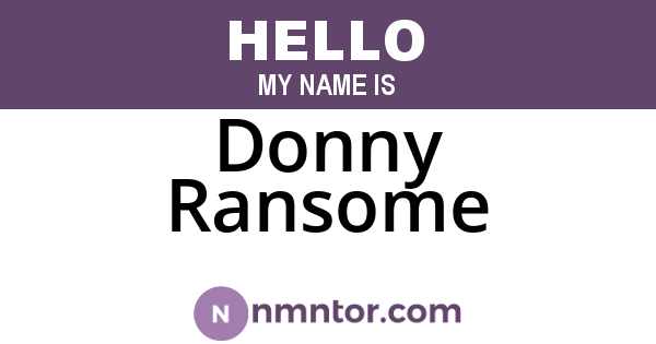 Donny Ransome