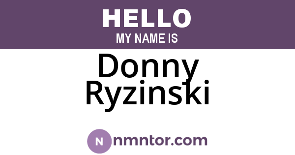 Donny Ryzinski