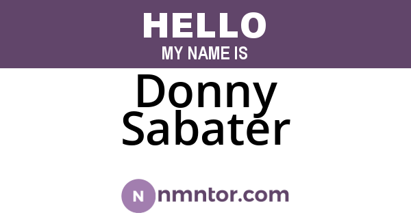 Donny Sabater