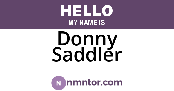 Donny Saddler