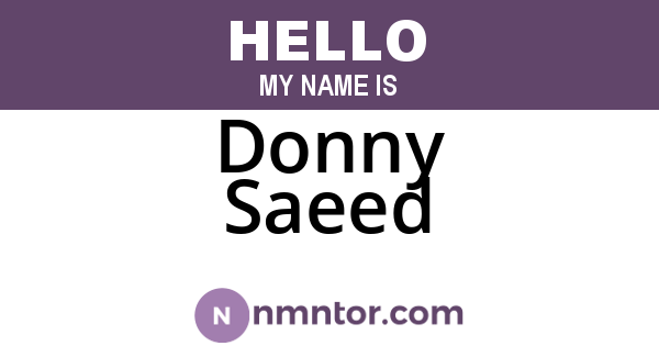 Donny Saeed