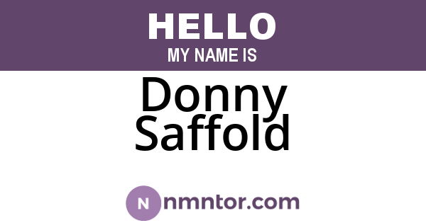 Donny Saffold