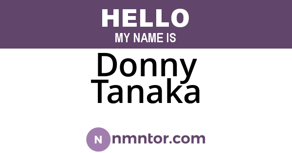 Donny Tanaka