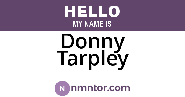 Donny Tarpley