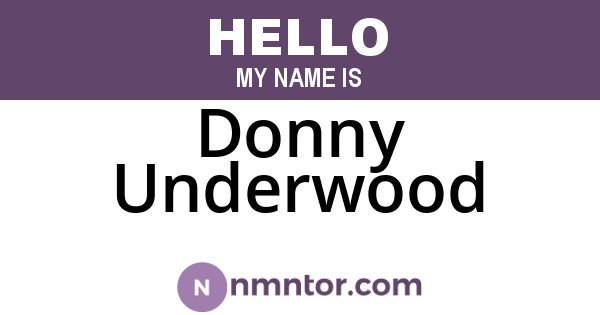 Donny Underwood
