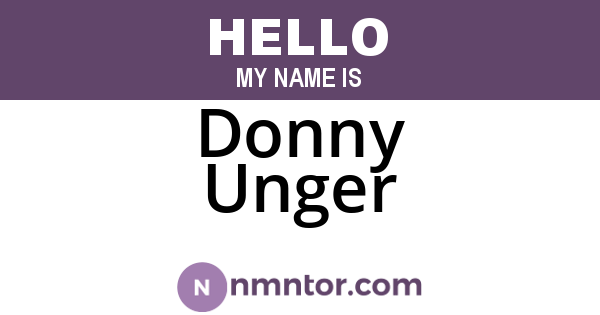 Donny Unger