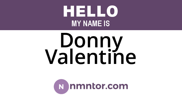 Donny Valentine