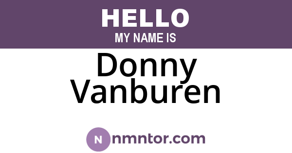 Donny Vanburen