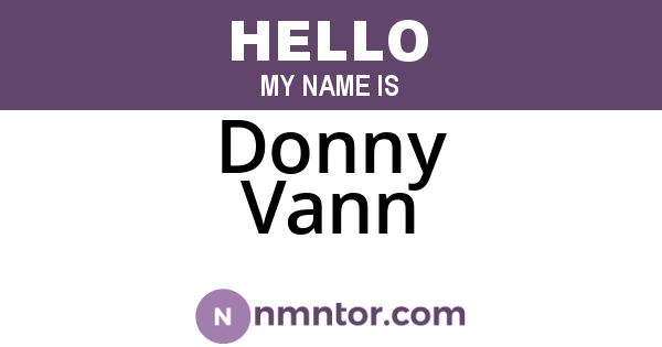 Donny Vann