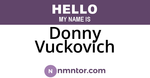 Donny Vuckovich