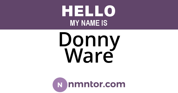Donny Ware