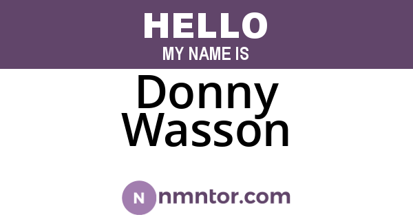 Donny Wasson