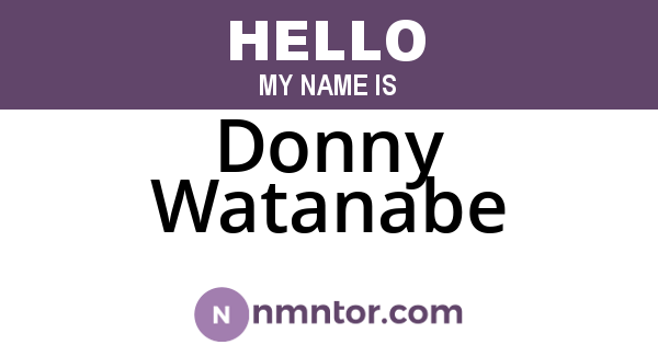 Donny Watanabe