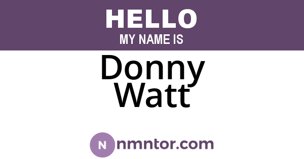 Donny Watt