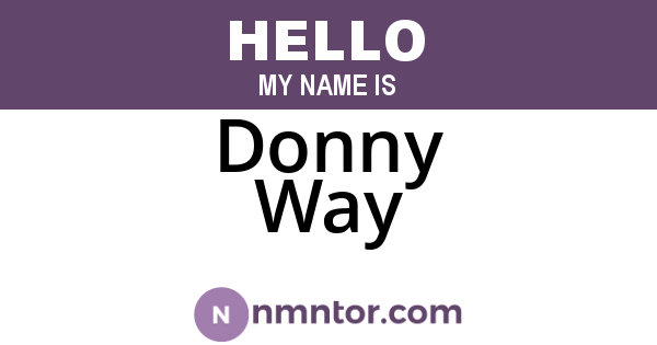 Donny Way
