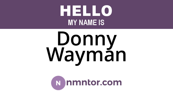 Donny Wayman