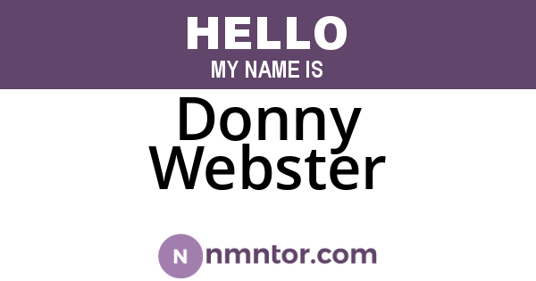 Donny Webster