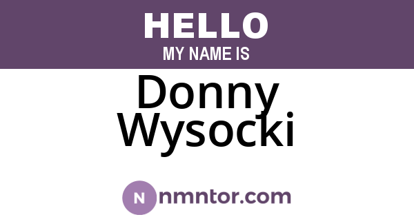 Donny Wysocki