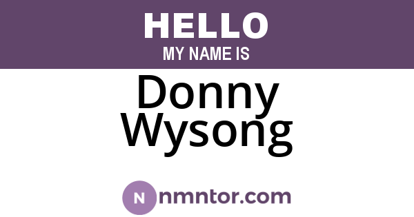 Donny Wysong