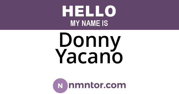 Donny Yacano