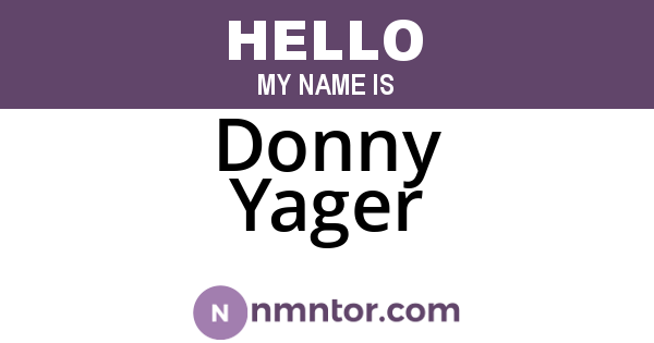 Donny Yager