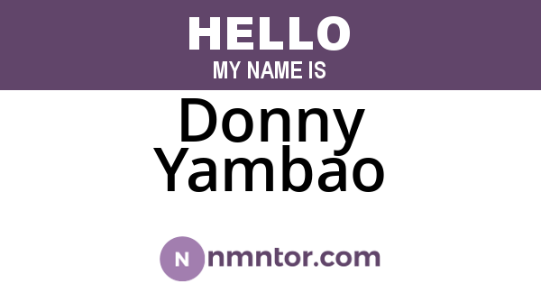 Donny Yambao