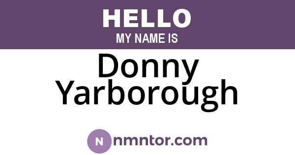 Donny Yarborough