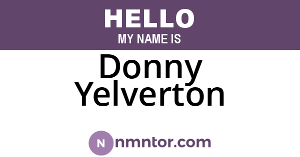 Donny Yelverton
