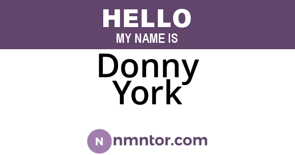 Donny York