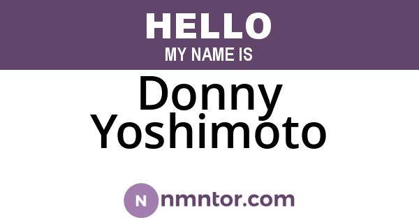 Donny Yoshimoto