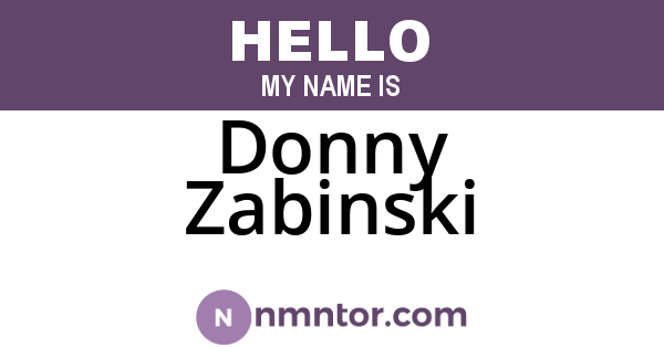 Donny Zabinski