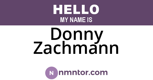 Donny Zachmann